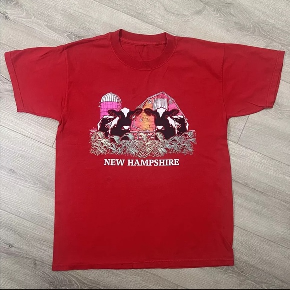 Vintage 1990s Medium Holstein Cows Short Sleeve Graphic Print Tee New Hampshire - Picture 1 of 7